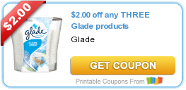 New Printable Coupon: $2 00 off any THREE Glade products
