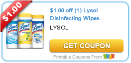 HOT Printable Coupon: $1 00 off (1) Lysol Disinfecting Wipes
