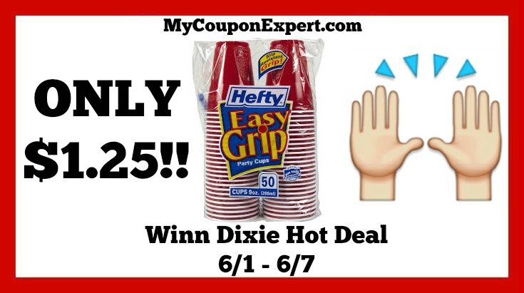 Hefty Cups Hot Winn Dixie Deal