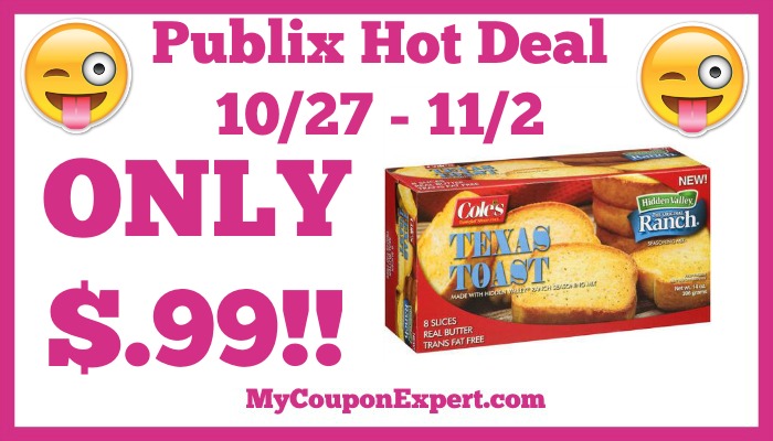 Hot Deal Alert! Cole’s Frozen Bread Only $.99 at Publix from 10/27 – 11/2