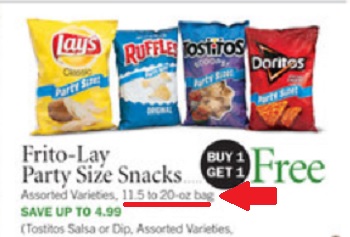 frito lay party size in ad