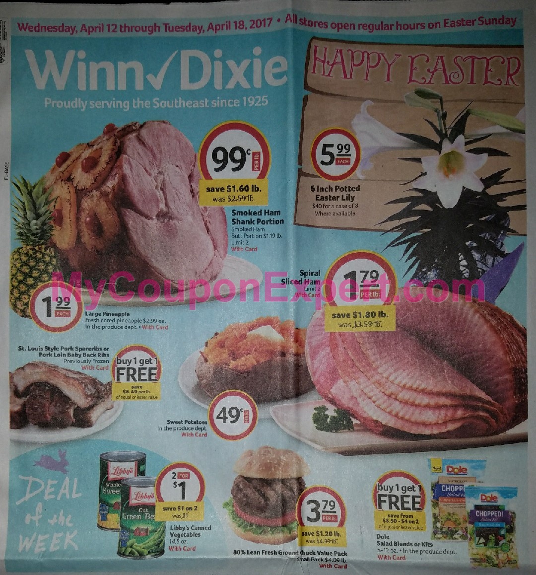 Winn Dixie BIG EASTER AD Scan! Check out all pages!