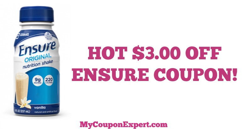 OHH YEAH HOT 3 00 Off Ensure Coupon Get It ASAP 