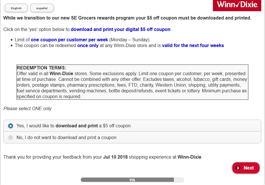 Winn Dixie Printable Coupons
