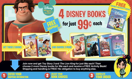WOW!  Get FOUR Disney Books including WRECK IT RALPH and The Lion King for just $.99 each!!