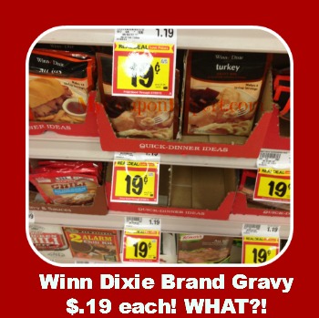 Winn Dixie Gravy and Seasoning Packs just $.19 each!!  Hurry though!!