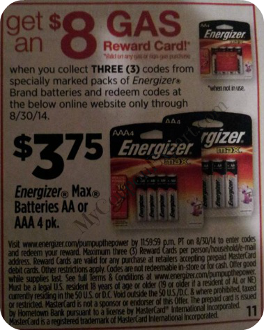 FREE GAS and great deal on batteries!  WOW!