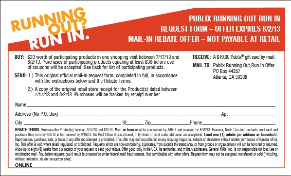 running in rebate form first