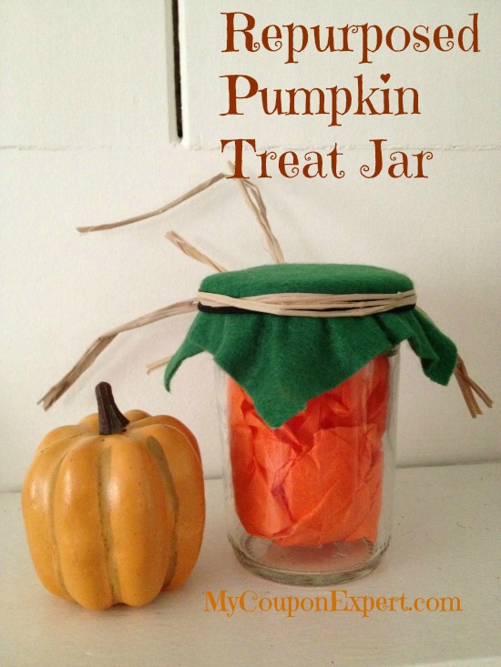 Easy Friday Upcycle: Repurposed Pumpkin Treat Jar