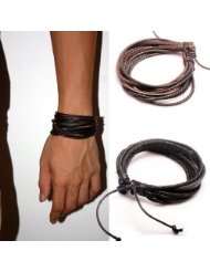 2 Pack of Leather Adjustable Wristbands for only $8.74 Shipped
