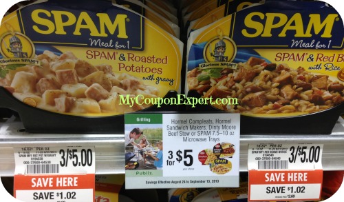PUBLIX DEAL – Spam Meals for One just $.67 each!!