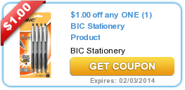 $1.00 off Any One BIC Stationery Product Coupon