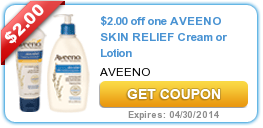 $2.00 Off Aveeno Skin Relief Cream or Lotion Coupon