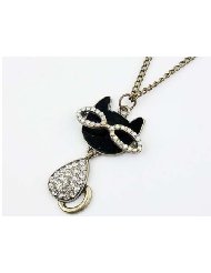 Rhinestone Cat Necklace Only $0.99 Shipped