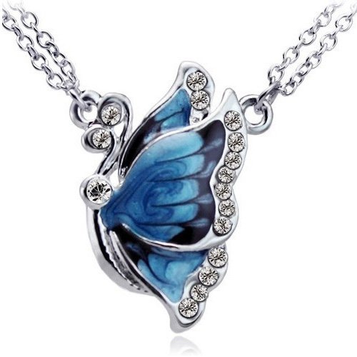 Faux Diamond Studded Butterfly Necklace Only $2.59 Shipped