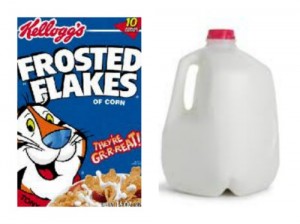 frosted flakes and milk