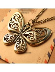 Vintage Bronze Butterfly Necklace Only $1.39 Shipped