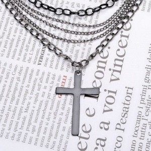 black-cross-metal-necklace