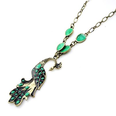 Emerald Peacock Necklace Only $0.98 Shipped