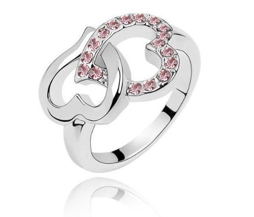 Heart to Heart Diamond Crystal Ring Only $1.99 Shipped