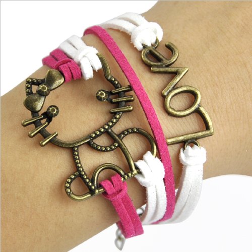 Love Hello Kitty Pink and White Leather Bracelet Only $5.29 Shipped