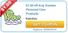 New Printable Coupon: $1.00 off Any Kandoo Personal Care Products