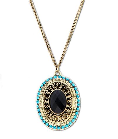 Princess Retro Elliptical Crystal Necklace Only $0.97 Shipped