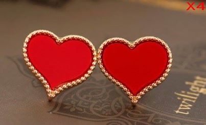 4 Pairs of Red Heart Earrings Only $1.69 Shipped