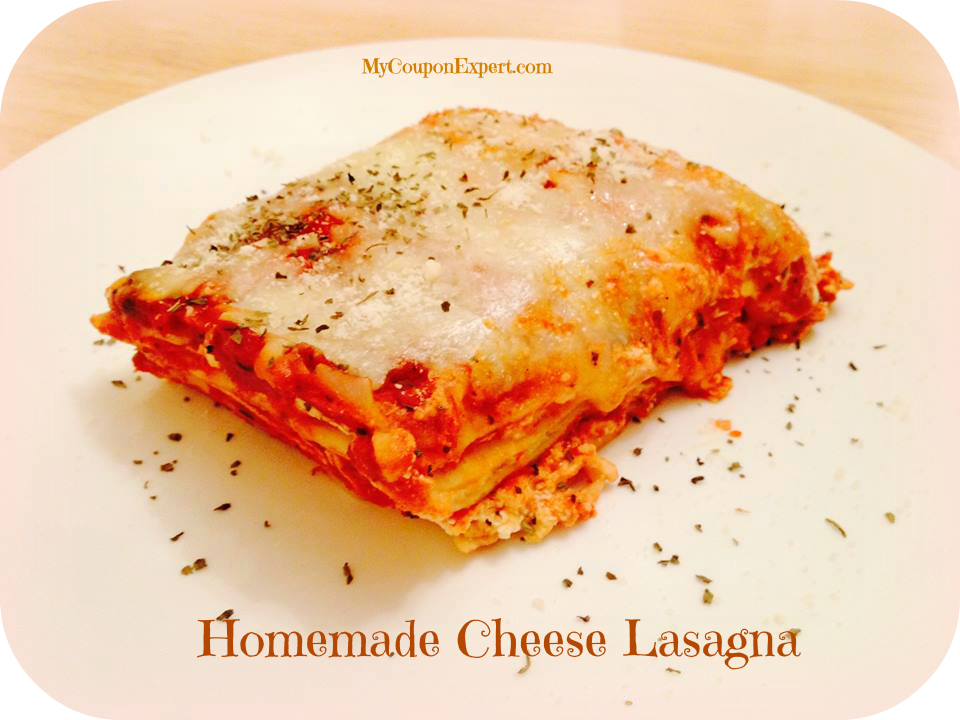 Thrifty Thursday:  Delicious Cheese Lasagna!!