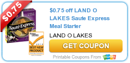New Printable Coupon: $0.75 off Land O Lakes Saute Express Meal Starter