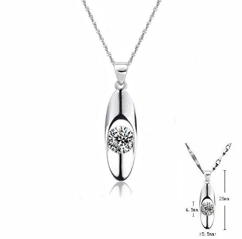 Oval Zircon Pendant Only $3.99 Shipped
