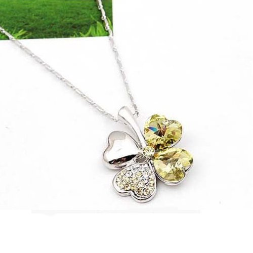 Crystal Rhinestone Four Leaf Clover Necklace Only $2.29 Shipped