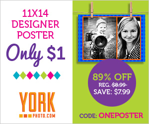 11X14 Designer Poster Only $1.00 – 89% Savings