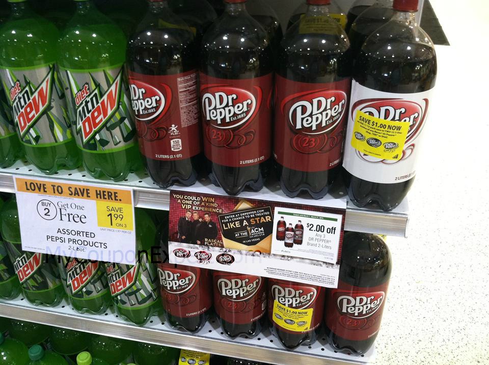 Crazy Dr. Pepper 2 ltr deal at Publix until Wednesday 3/12!  Super Cheap!