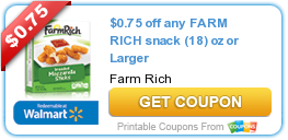 New Printable Coupon: $0.75 off any FARM RICH snack (18) oz or Larger