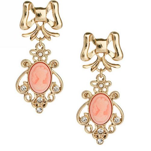 Pink & Gold Bowknot Earrings Only $3.75 Shipped