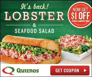 New Coupon: $1.00 off Lobster Sub at Quiznos