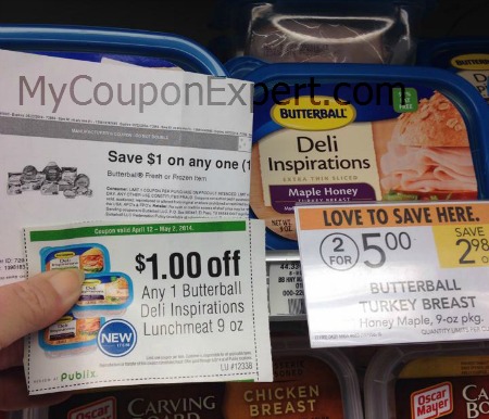 Great deal on Butterball Lunch Meat at Publix!  Just $.50 per pack!
