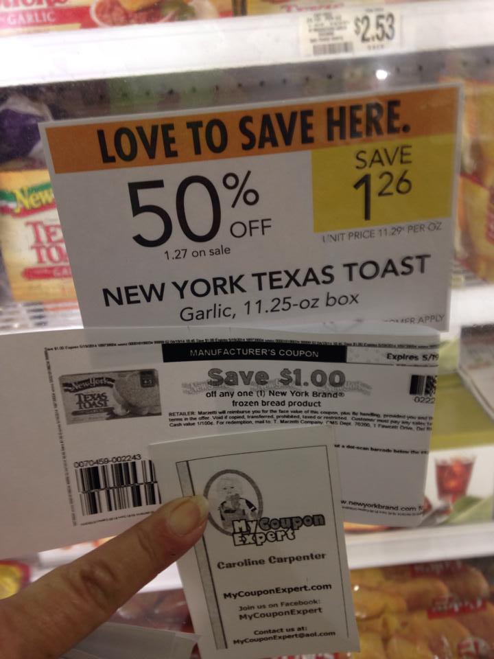 Super CHEAP New York Texas Toast at Publix, $.26 each box!