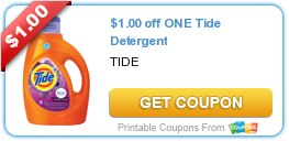 New Printable Coupon: $1.00 off ONE Tide Detergent