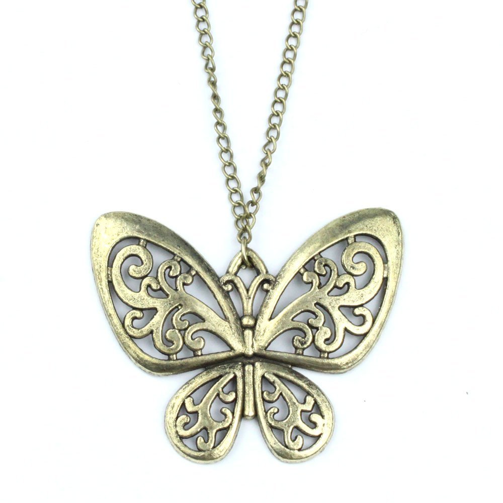 Vintage Style Bronze Butterfly Necklace Only $1.79 Shipped