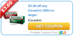 New Printable Coupon: $3.00 off any Excedrin 200ct or larger