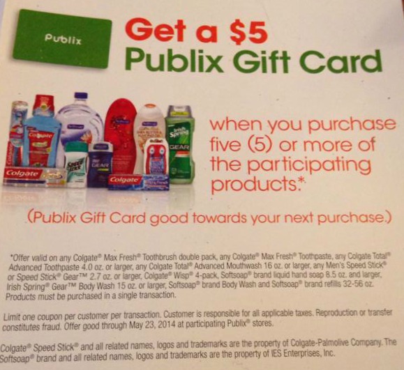 NEW Publix $5 Gift Card offer!!  Check this out!