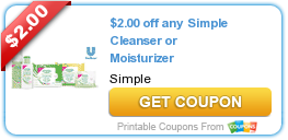 New Printable Coupon: $2.00 off any Simple Cleanser or Moisturizer