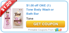 New Printable Coupon: $1.00 off ONE (1) Tone Body Wash or Bath Bar