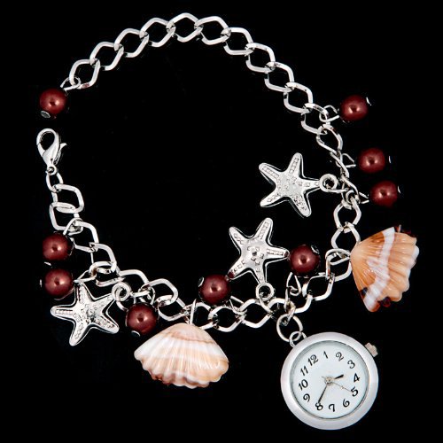 Seaside Themed Charm Bracelet Watch Only $3.63 Shipped