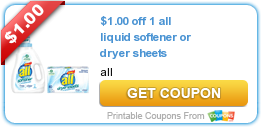 New Printable Coupon: $1.00 off 1 All Liquid Softener or Dryer Sheets