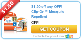New Printable Coupon: $1.50 off any OFF! Clip-On™ Mosquito Repellent