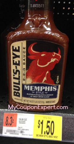 Bulls Eye BBQ Sauce 18 oz just $.25 each at Walmart with price match!