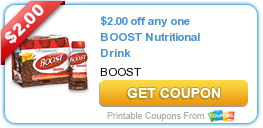 New Printable Coupon: $2.00 off any one BOOST Nutritional Drink